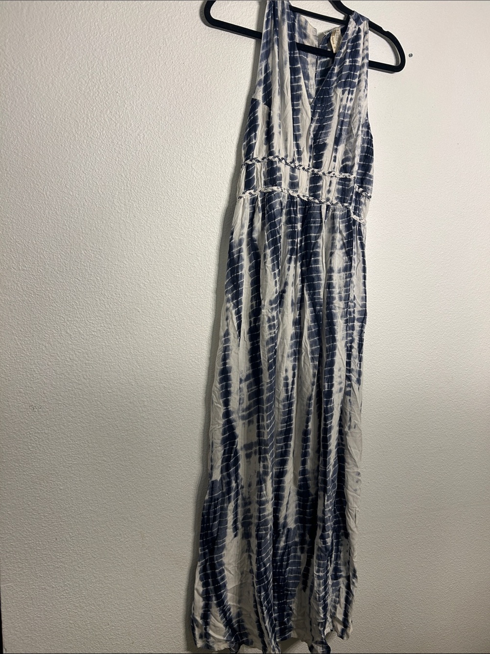 Japna Navy and White Tie-Dye Maxi Dress